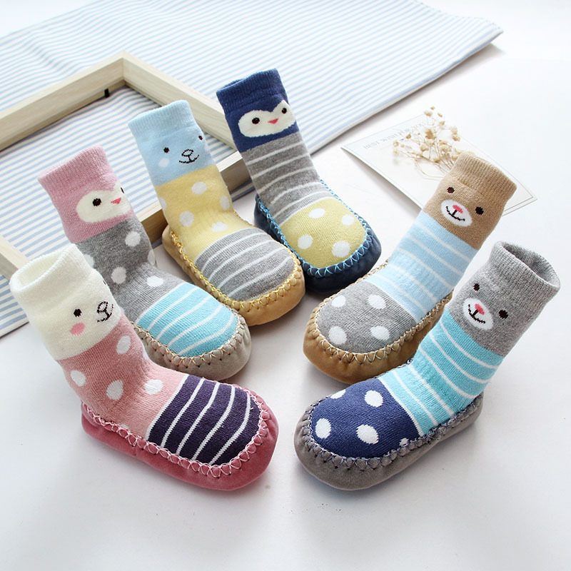 春秋嬰兒鞋襪寶寶襪防滑地板襪毛圈學步襪0-6-12月1-3歲兒童襪子